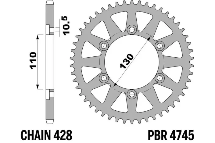 Couronne PBR acier C45 standard 4745 - 428