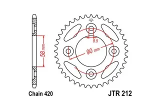 Couronne JT SPROCKETS acier standard 212 - 420