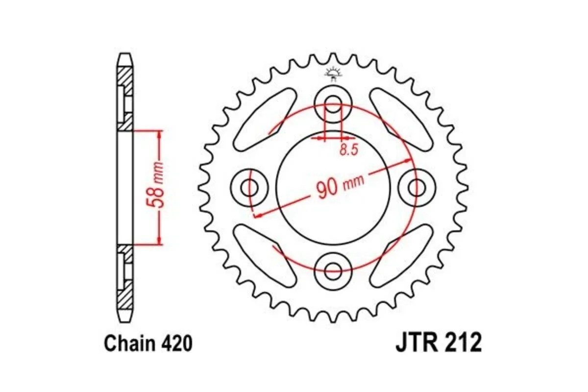 Couronne JT SPROCKETS acier standard 212 - 420