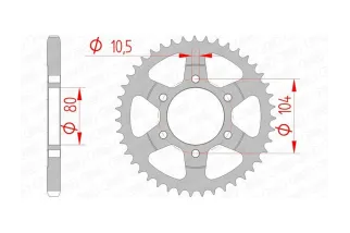 Kit chaîne AFAM 525XHR3 17/41 super-renforcé - couronne standard