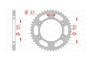 Kit chaîne AFAM 520XHR2 16/43 super-renforcé - couronne standard
