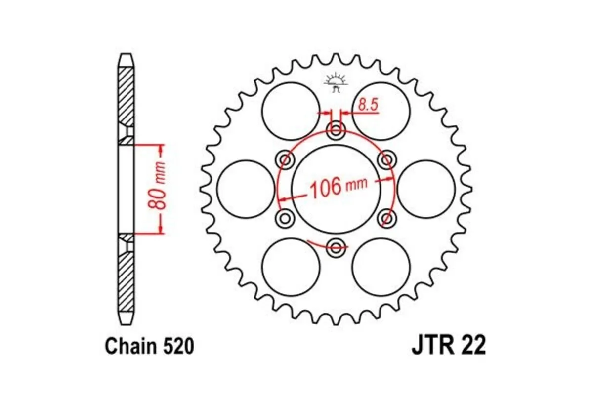 Couronne JT SPROCKETS acier standard 22 - 520