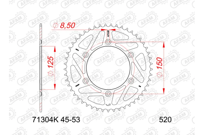 Couronne AFAM acier standard 71304K - 520