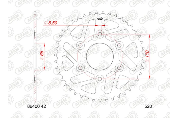 Couronne AFAM acier standard 86400 - 520