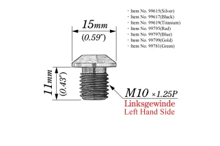 MIRROR PLUG BOLT BK LEFT