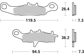 BRAKE PAD SINT/CAR OFF