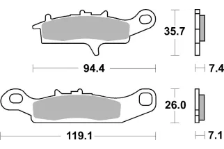 BRAKE PAD SINT/CAR OFF