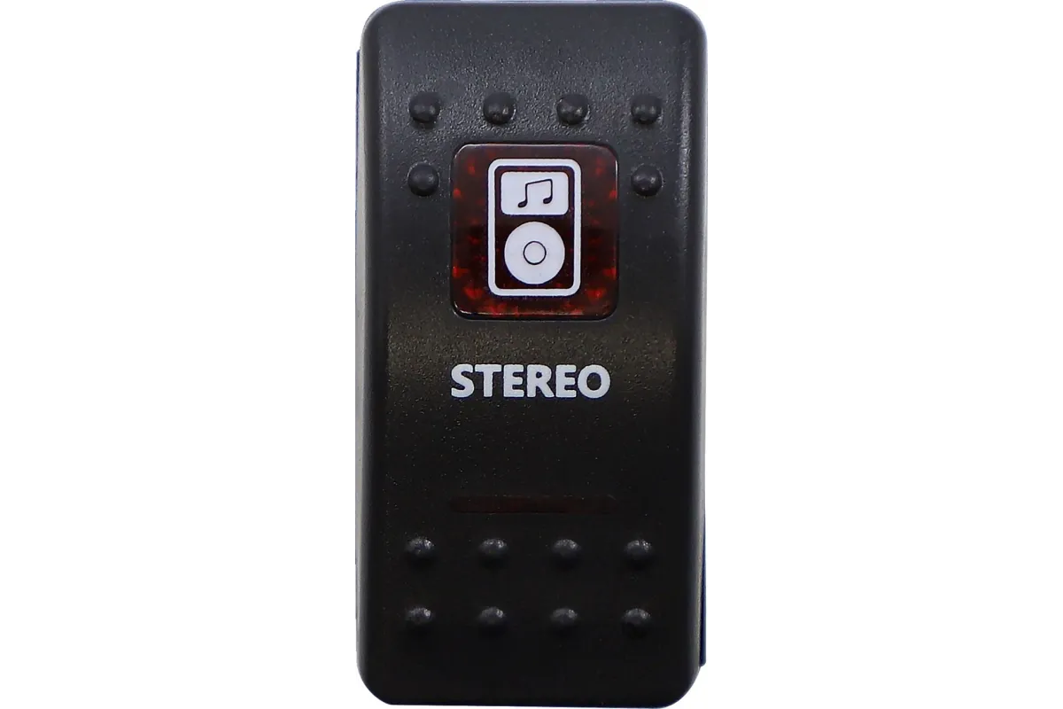 SWITCH ROCKER STEREO-RED