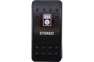 SWITCH ROCKER STEREO-RED