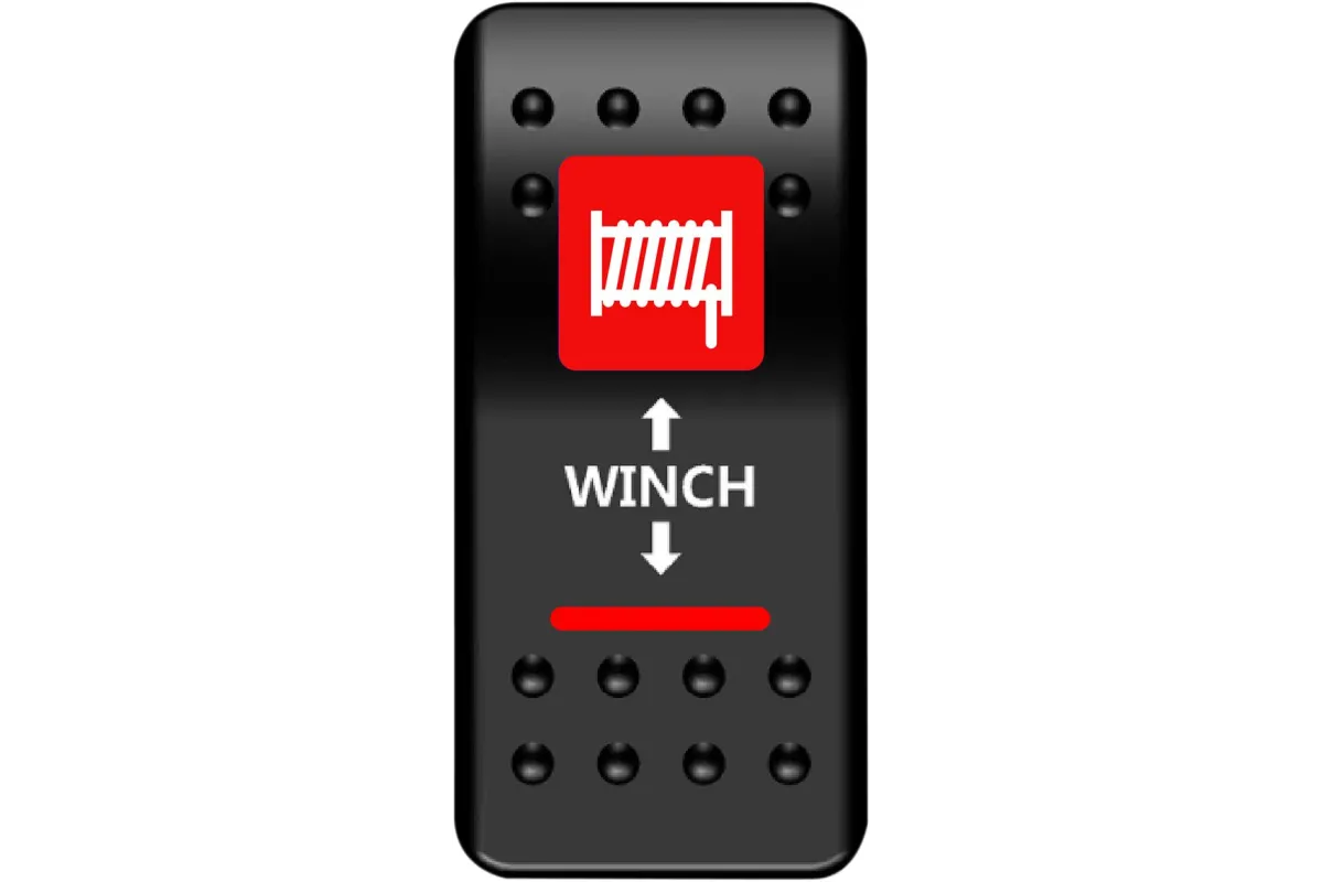 SWITCH ROCKER WINCH-RED