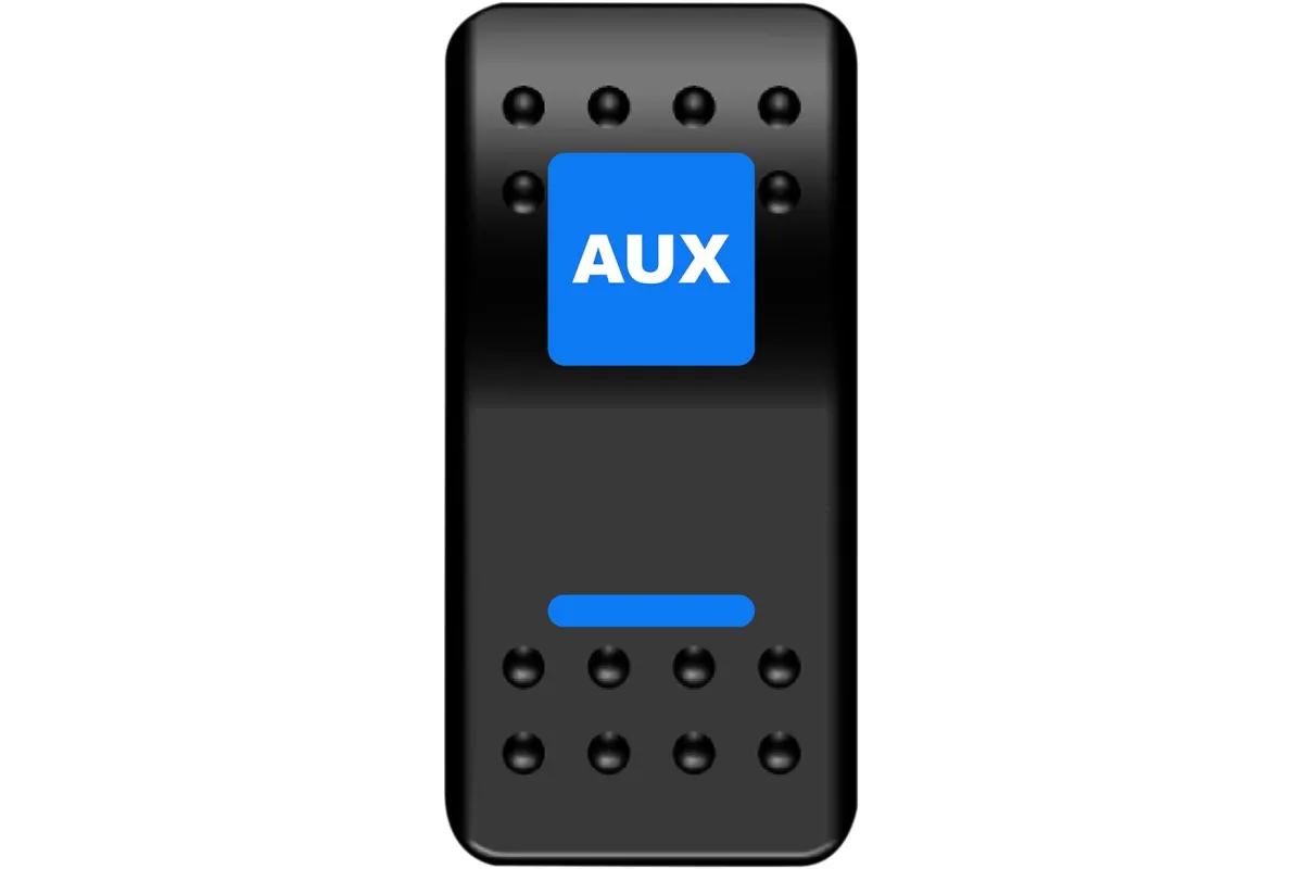 SWITCH ROCKER AUX PWR BU