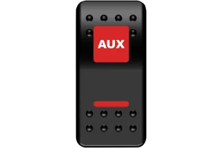 SWITCH ROCKER AUX PWR RD