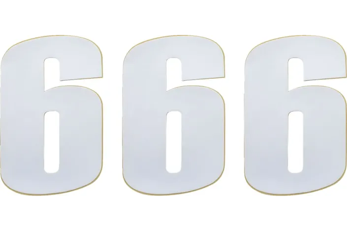 NUMBER MOOSE 6 6 WHITE