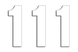 NUMBER 1 13X7CM WH