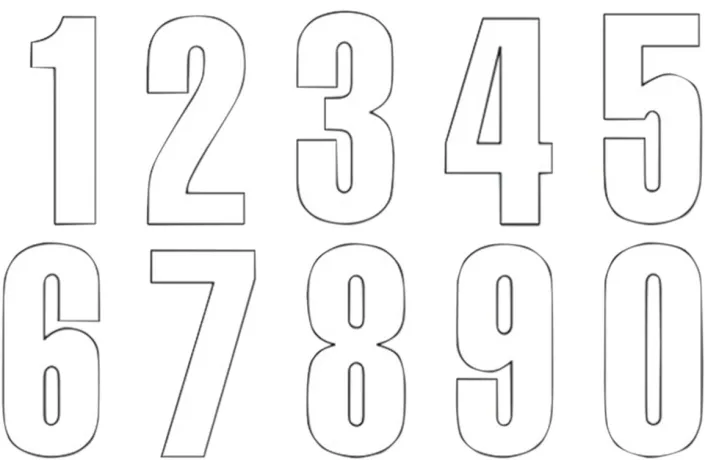 NUMBER 4 13X7CM WH