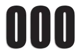 NUMBER 0 13X7CM BK