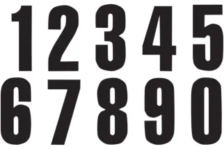 NUMBER 7 13X7CM BK