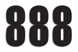 NUMBER 8 13X7CM BK
