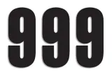 NUMBER 9 13X7CM BK
