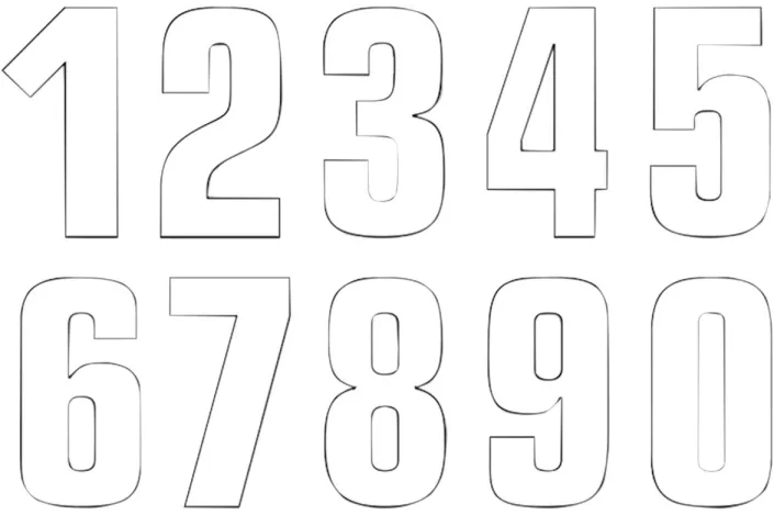 NUMBER 4 16X7.5CM WH