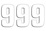 NUMBER 9 16X7.5CM WH