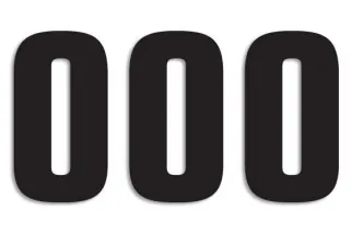 NUMBER 0 16X7.5CM BK