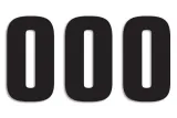 NUMBER 0 16X7.5CM BK