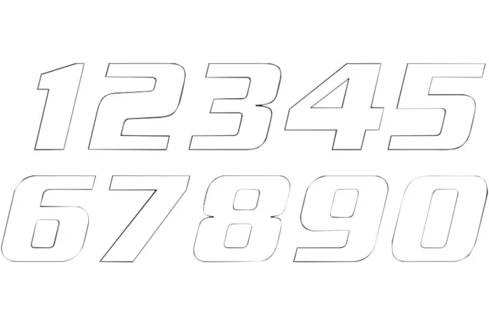 NUMBER 8 16x20CM WH
