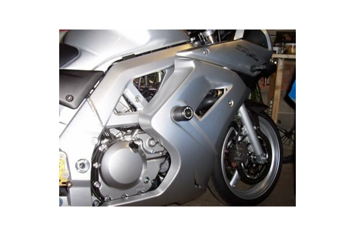 Tampons de protection R&G RACING Classic (axe de bras oscillant) noir Suzuki SV650S carénée