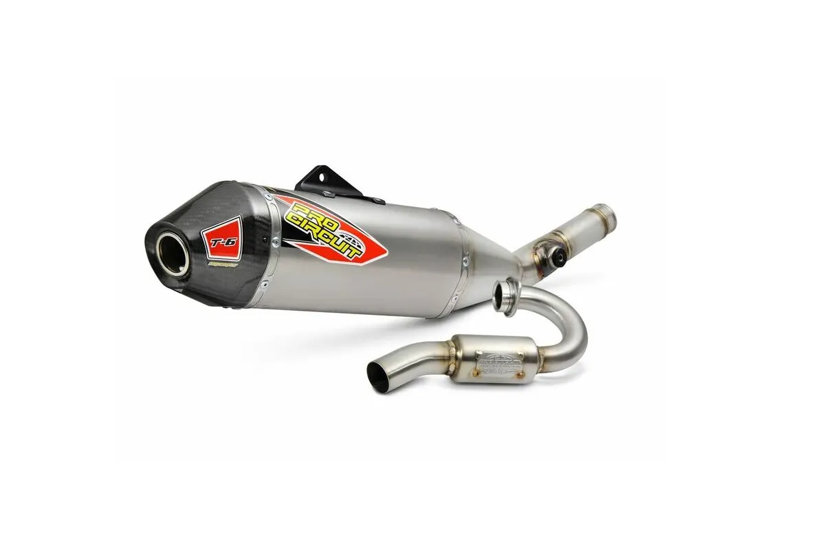 EXHAUST T-6 SS/TI/CF KX250 '25