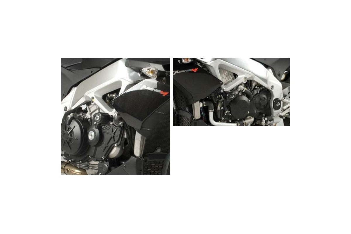 Tampons de protection R&G RACING Aero noir Aprilia Tuono V4/R