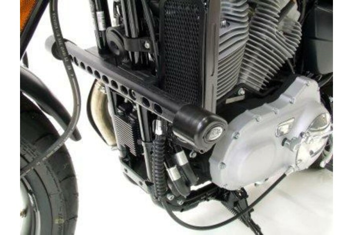 Tampons de protection R&G RACING Aero noir Harley Davidson XR1200/Sportster/X Sportster