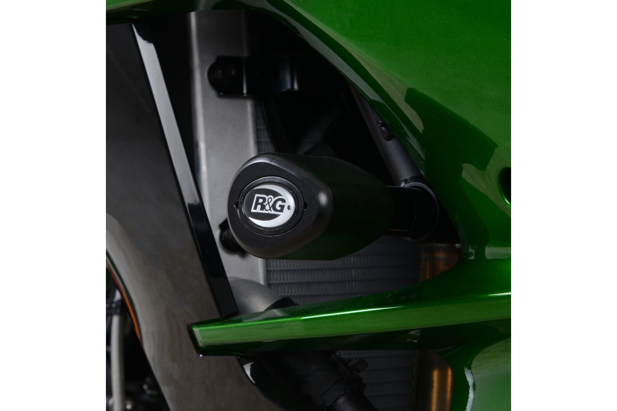 Tampons de protection R&G RACING Aero noir Kawasaki H2 SX