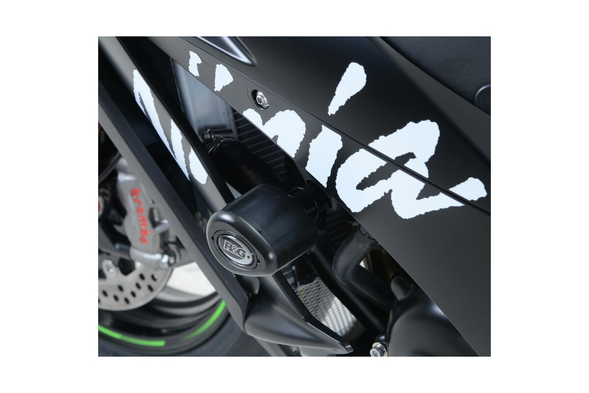 Kit tampons de protection R&G RACING Aero noir Kawasaki ZX-R10