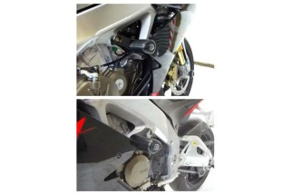 Tampons de protection R&G RACING Aero noir Aprilia RSV4 R/RR/RF/Factory