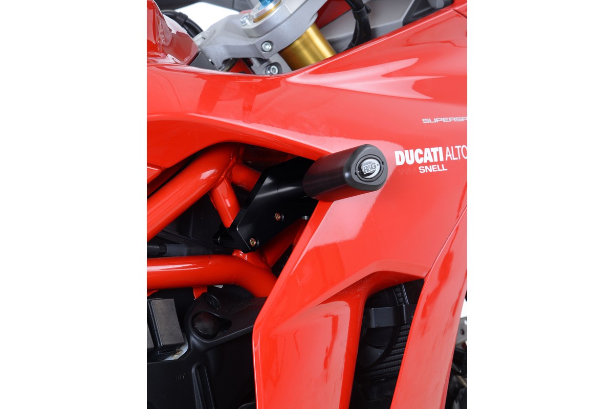 Tampons de protection R&G RACING Aero noir sans percage Ducati Supersport