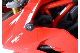 Tampons de protection R&G RACING Aero noir sans percage Ducati Supersport