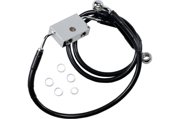 FRT BRAKE LINE XL BK +8