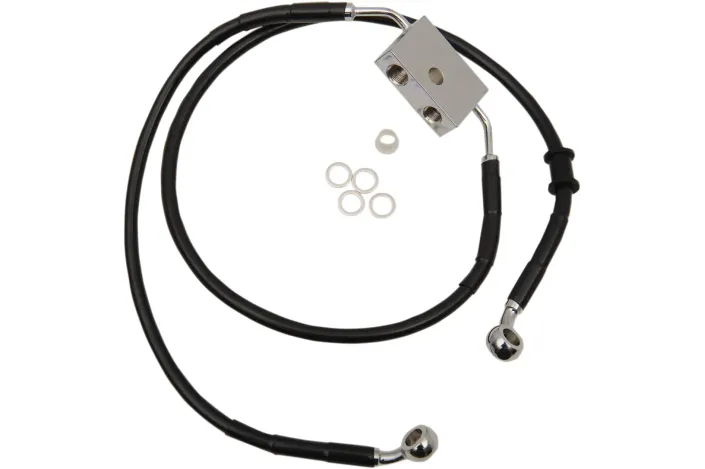 FRT BRAKE LINE XL BK +8