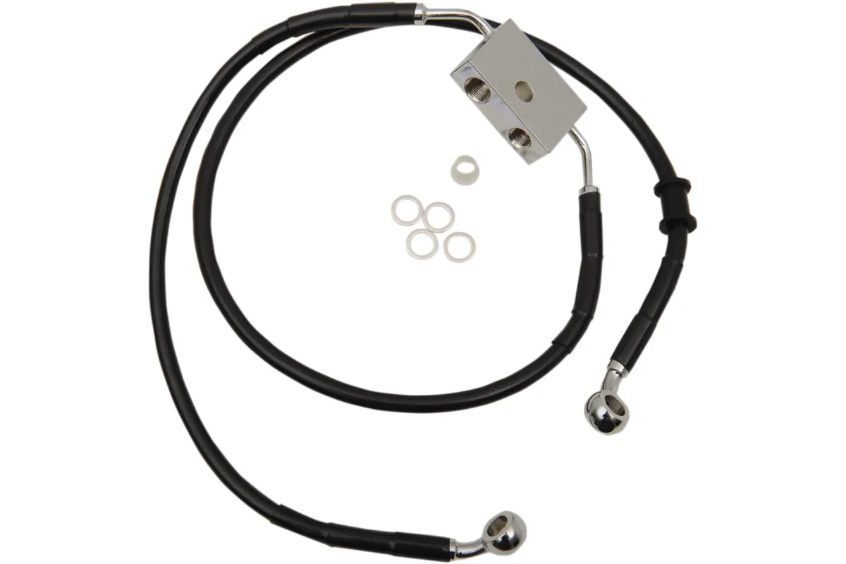 FRT BRAKE LINE XL BK +8