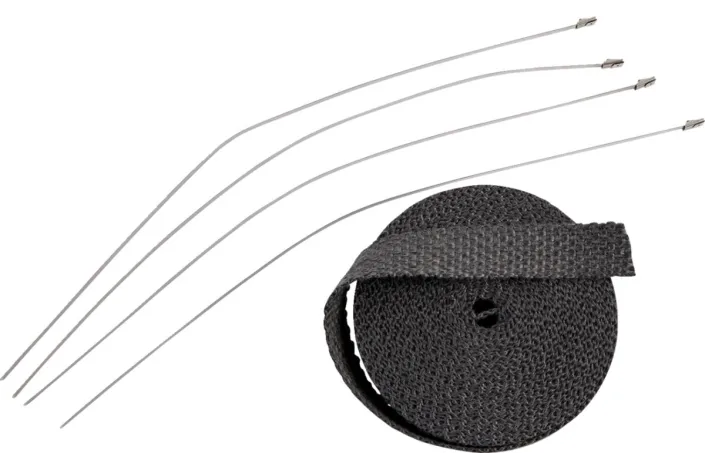 WRAP EXH 1X25' BLK W/TIE