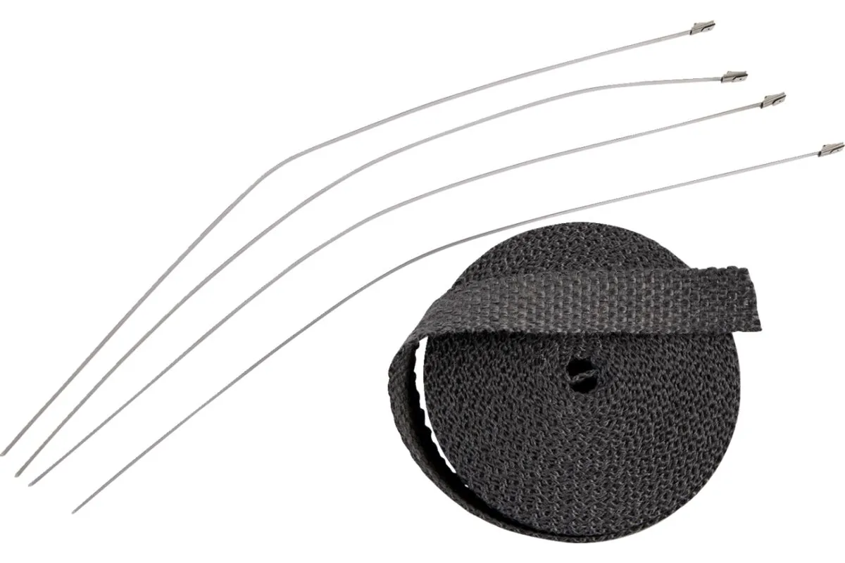 WRAP EXH 1X25' BLK W/TIE