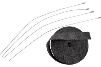 WRAP EXH 1X25' BLK W/TIE