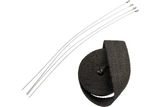 WRAP EXH 2X25' BLK W/TIE