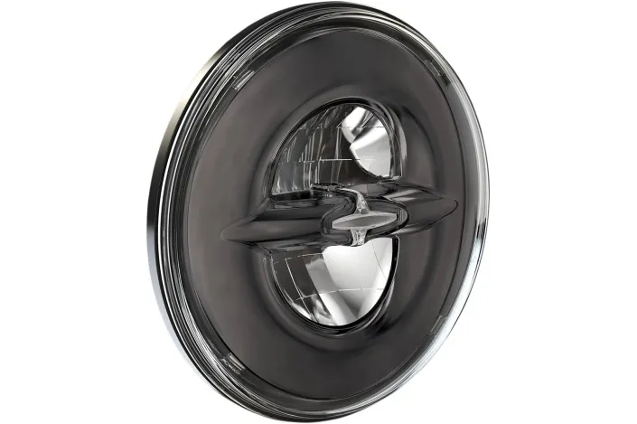 HEADLIGHT 7 LED REFL BK