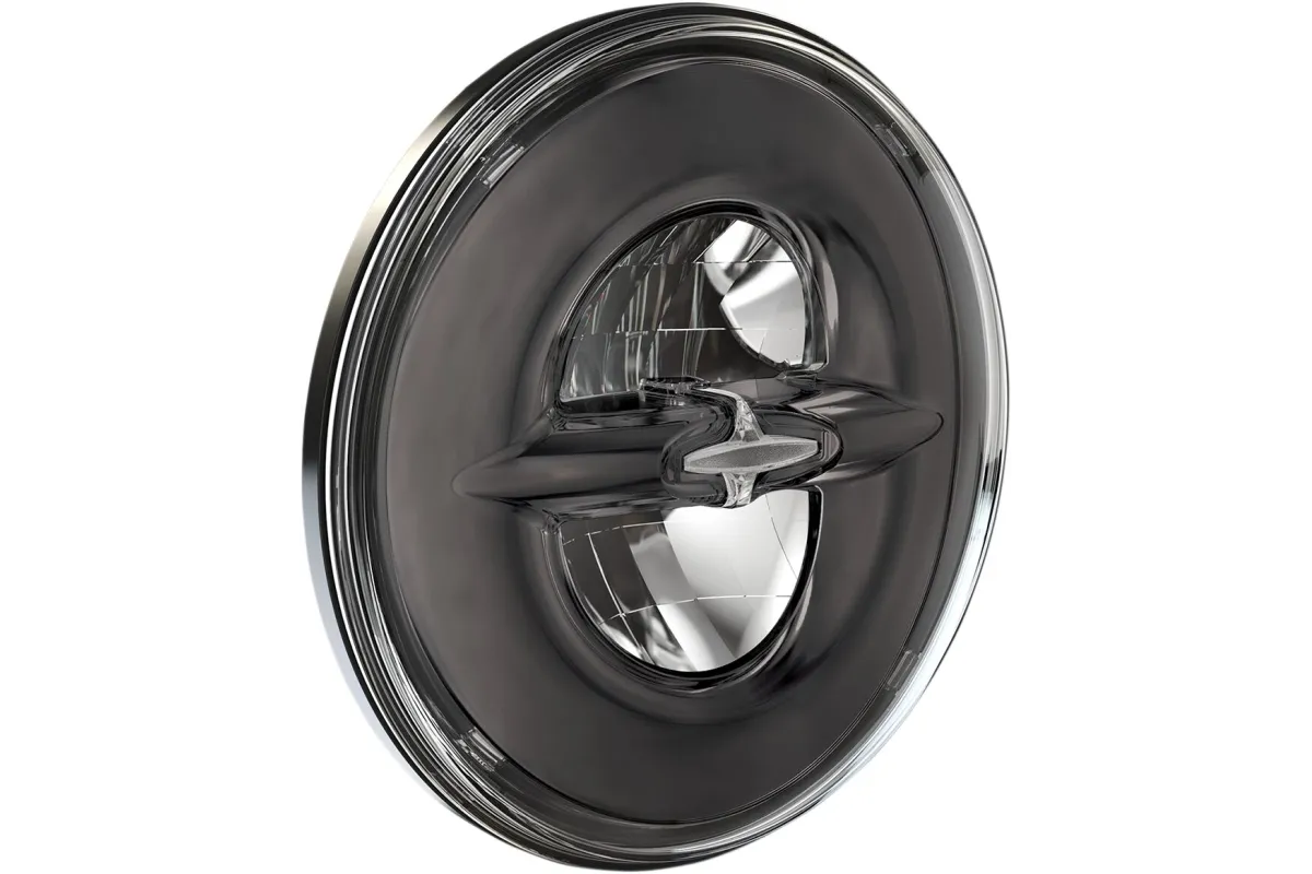 HEADLIGHT 7 LED REFL BK