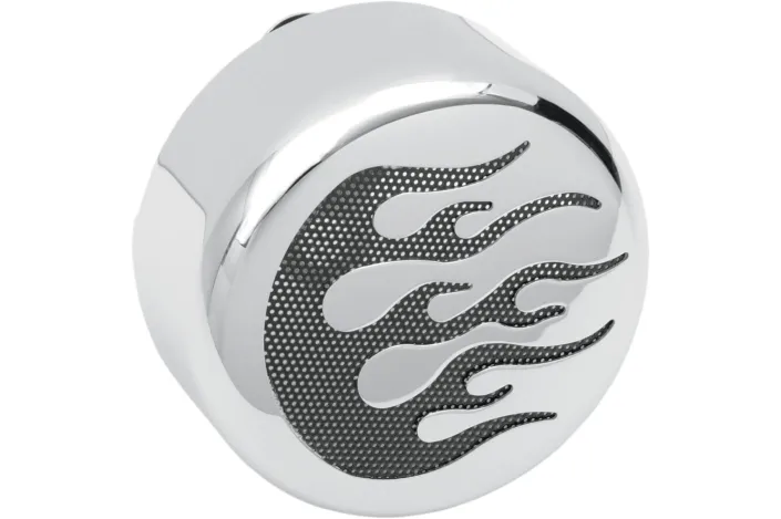 COVER HORN CHR/BLK FLAME