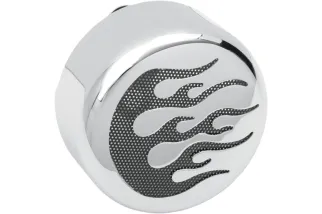 COVER HORN CHR/BLK FLAME