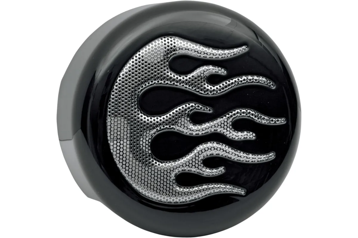 COVER HORN BLK/CHR FLAME