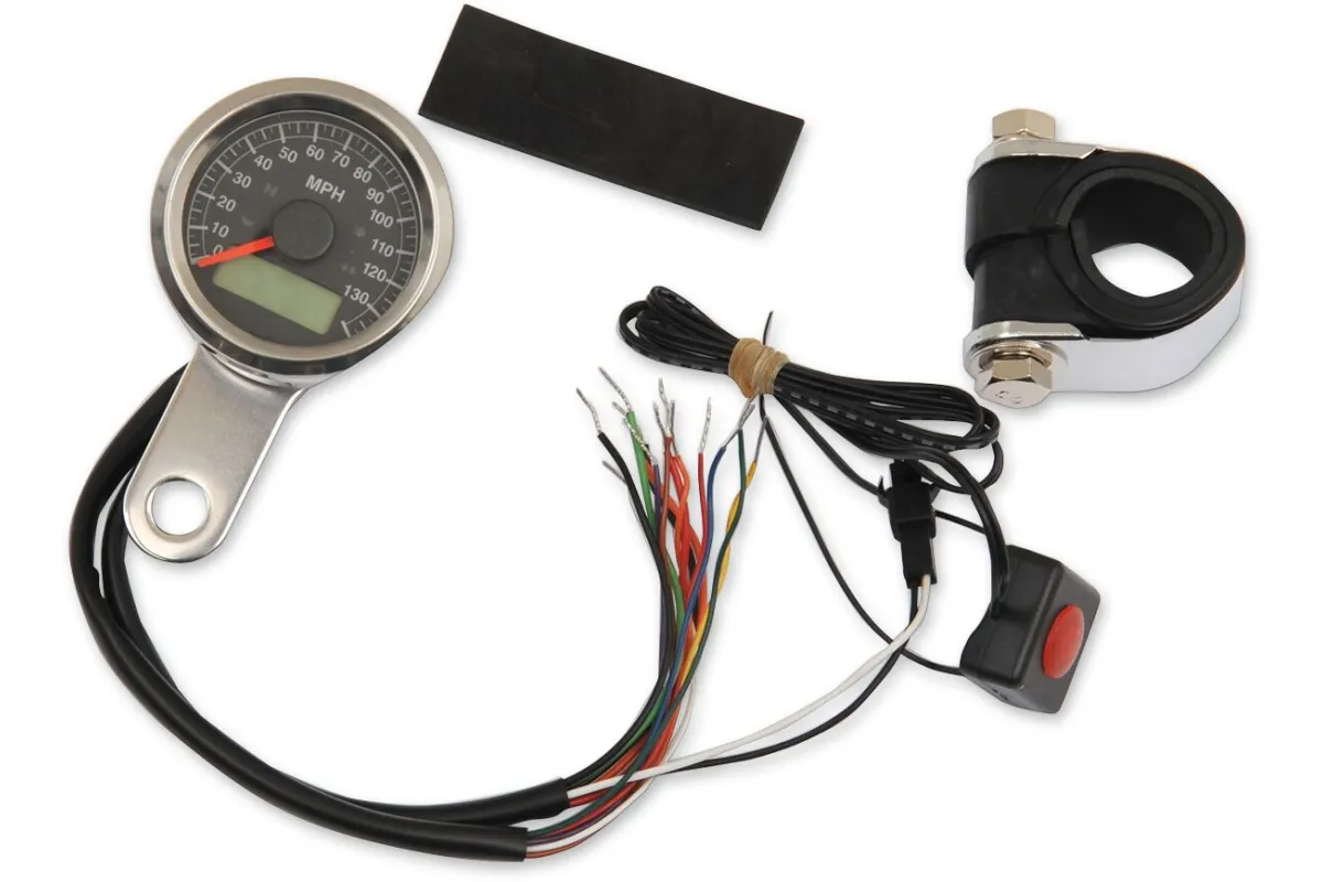 SPEEDO W/4LTS MPH SS/BLK